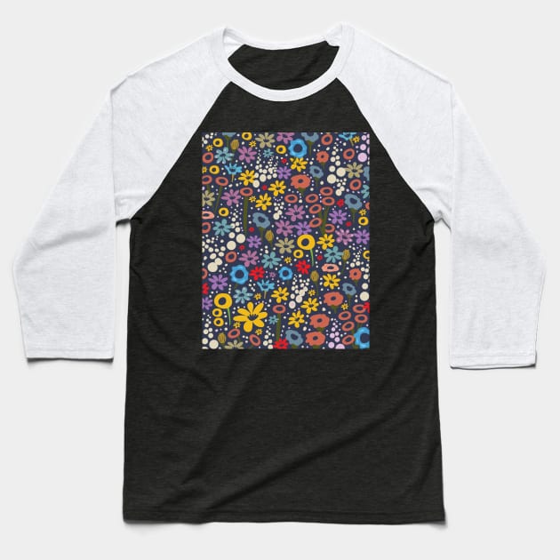 Floral Pattern Baseball T-Shirt by nickemporium1